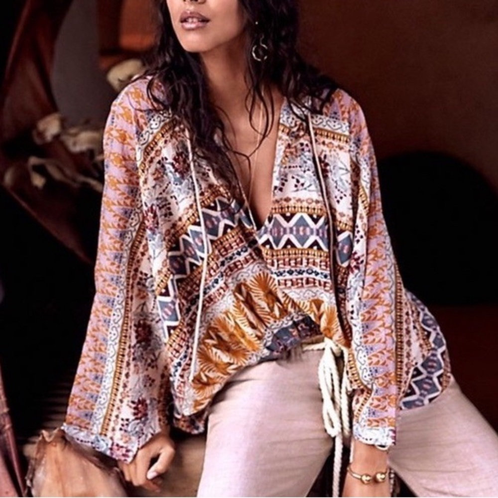 Free People Multicolor Boho Blouse